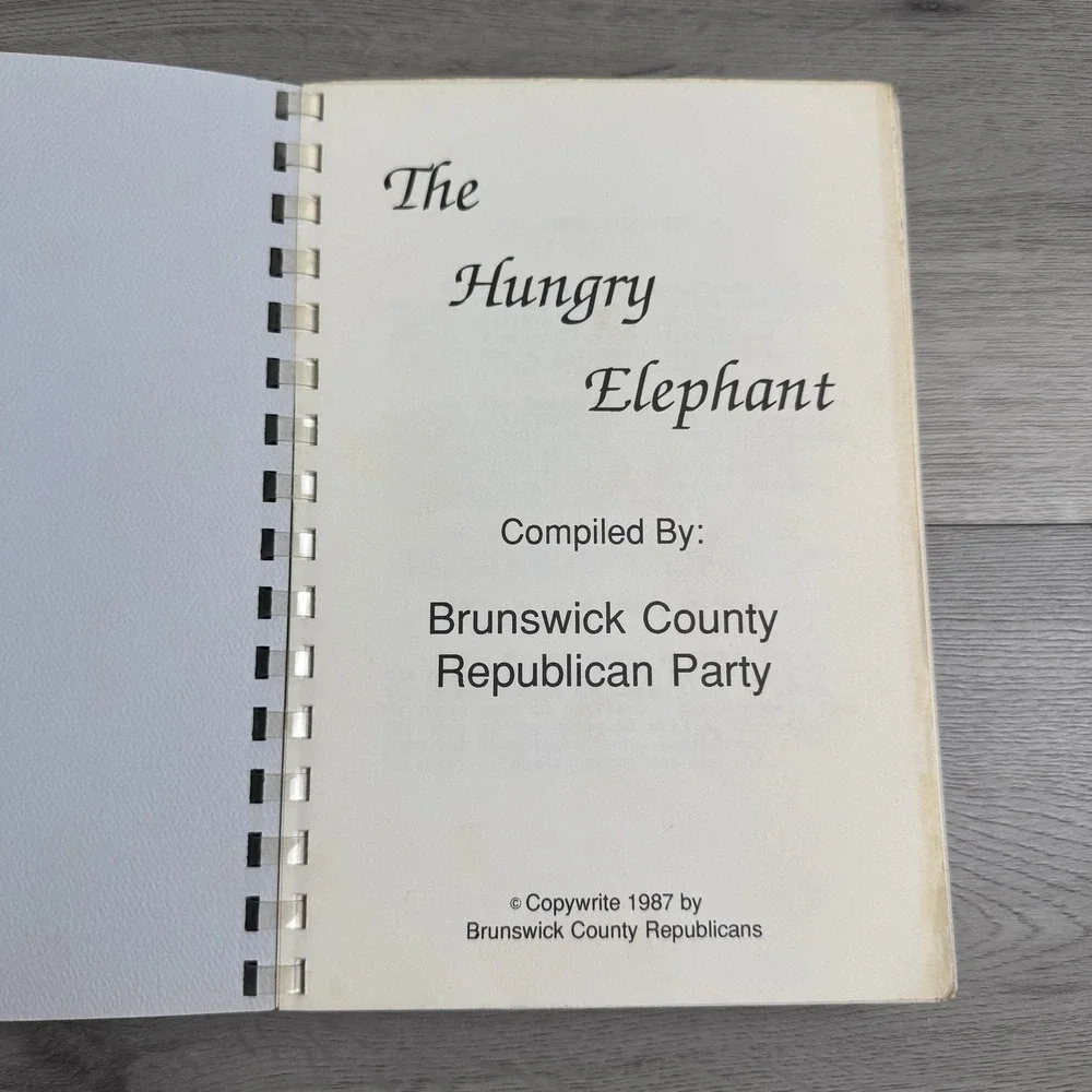 Hungry Elephant Cookbook 1987 Brunswick County Republican Party Bolivia NC